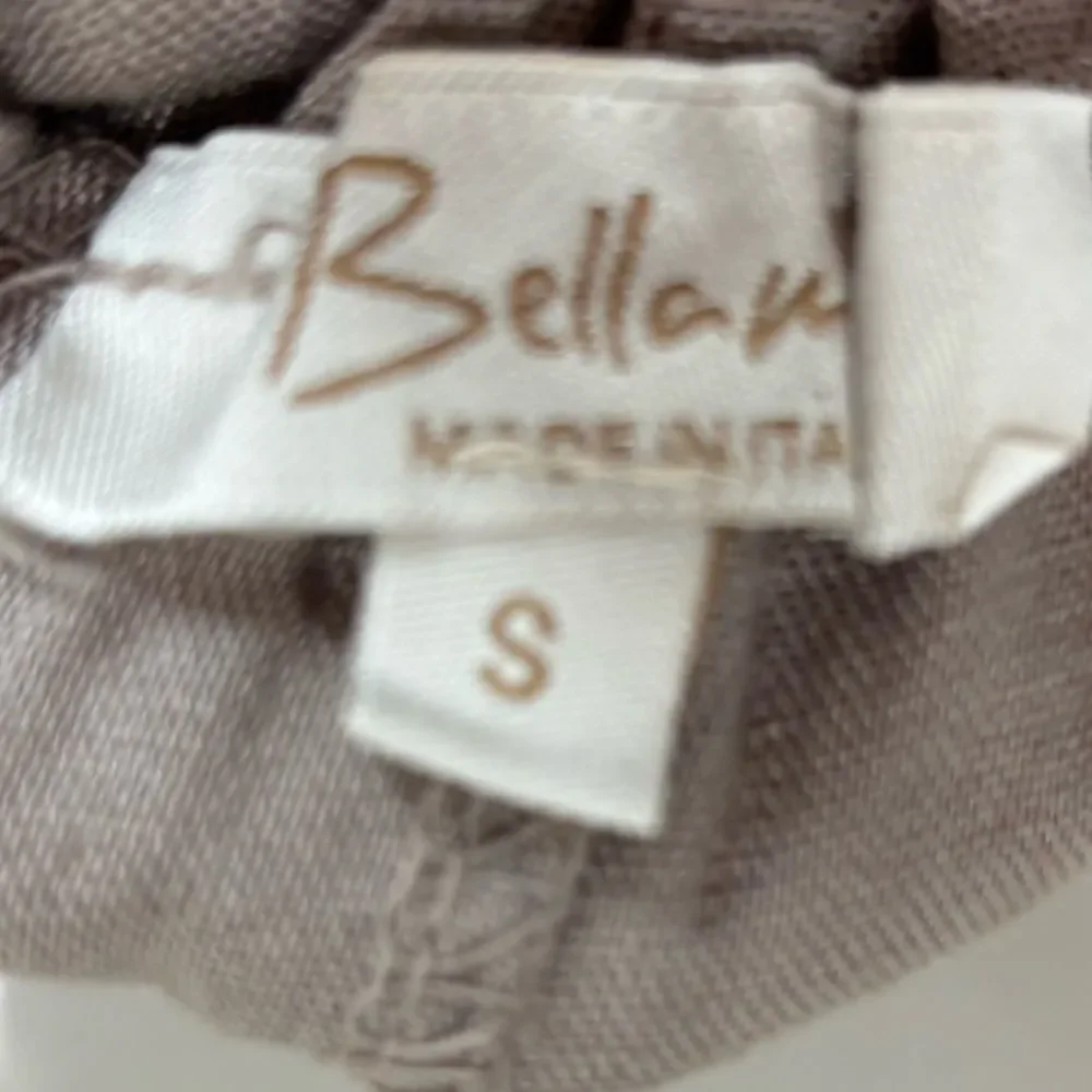 Bellambria Women’s beige 100% linen Short Sleeveless Made In Italy dress small